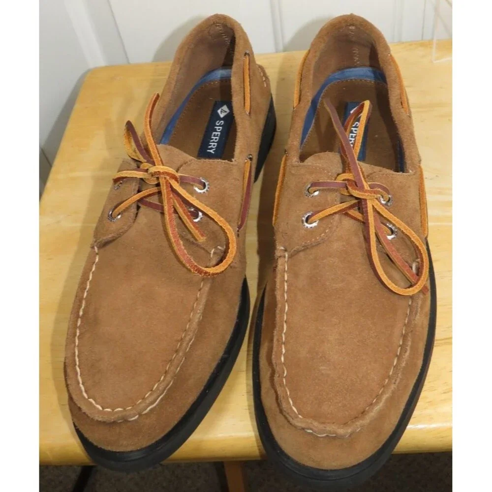 Sperry AO Suede 2 Eye Boat Shoes Brown Men's Size 12 - NWOB